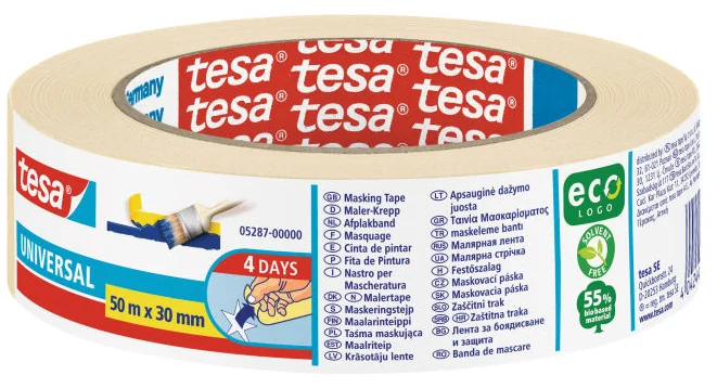 tesa ecoLogo Ruban de masquage crêpé Universal, 19 mm x 50 m - OEM 05286-00000-03
