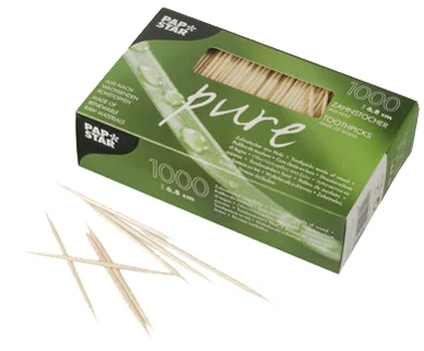 PAPSTAR Cure-dent 'pure', en bois, rond, longueur: 68 mm - OEM 12735