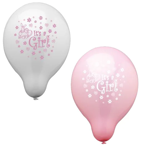 PAPSTAR Ballon de baudruche 'It's a Girl', rose/blanc - OEM 19344
