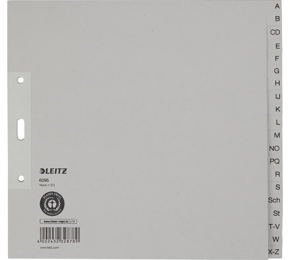 LEITZ Intercalaires en papier naturel, A-Z, A4, mi-hauteur - OEM 6095-00-85
