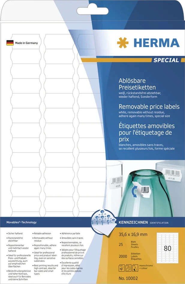 HERMA Etiquette de prix SPECIAL, 35,6 x 16,9 mm, blanc - OEM 10002