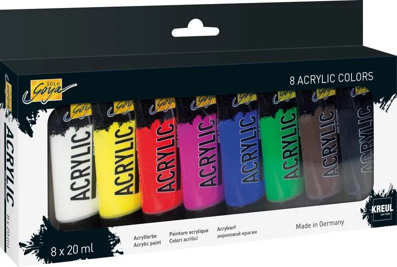 KREUL Peinture acrylique SOLO Goya Acrylic, 20 ml, set de 8 - OEM 84171