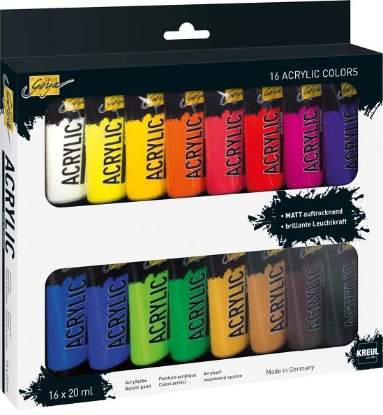 KREUL Peinture acrylique SOLO Goya Acrylic, 20 ml, kit de 16 - OEM 84172