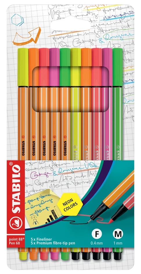 STABILO Feutre Pen 68 / feutre à pointe fine point 88, étui - OEM EO8868/10-1