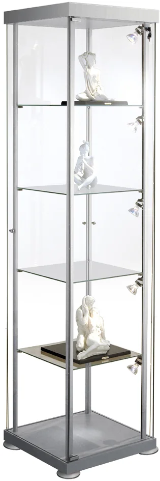 kerkmann Vitrine carrée expoline, 4 étagères en verre, gris - OEM 40376082