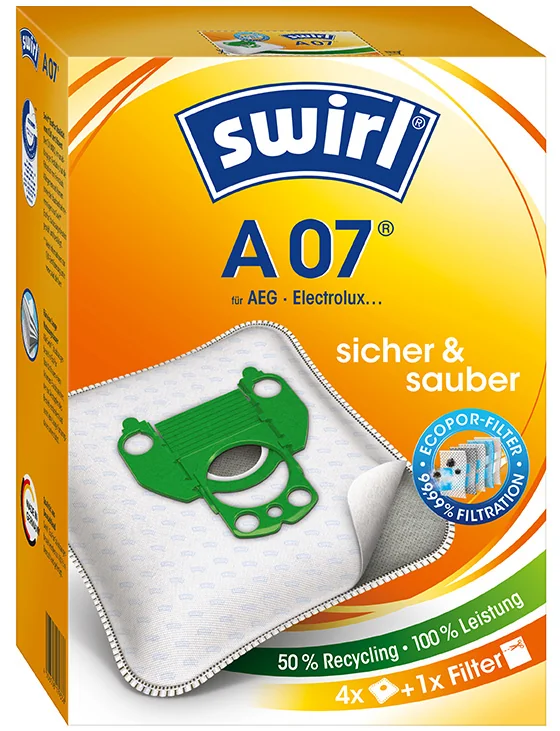 swirl Sac d'aspirateur A 07, avec filtre MicroporPlus - OEM 4006508179336
