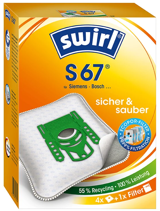 swirl Sac d'aspirateur S 67, avec filtre MicroporPlus - OEM 4006508179459