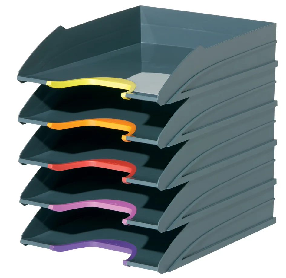 DURABLE Set corbeille à courrier VARICOLOR, gris / couleurs - OEM 7705-57