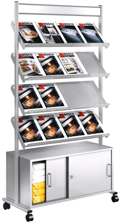 kerkmann Etagère à prospectus Artline, 16 x A4, gris argent - OEM 42348914 – Image 2