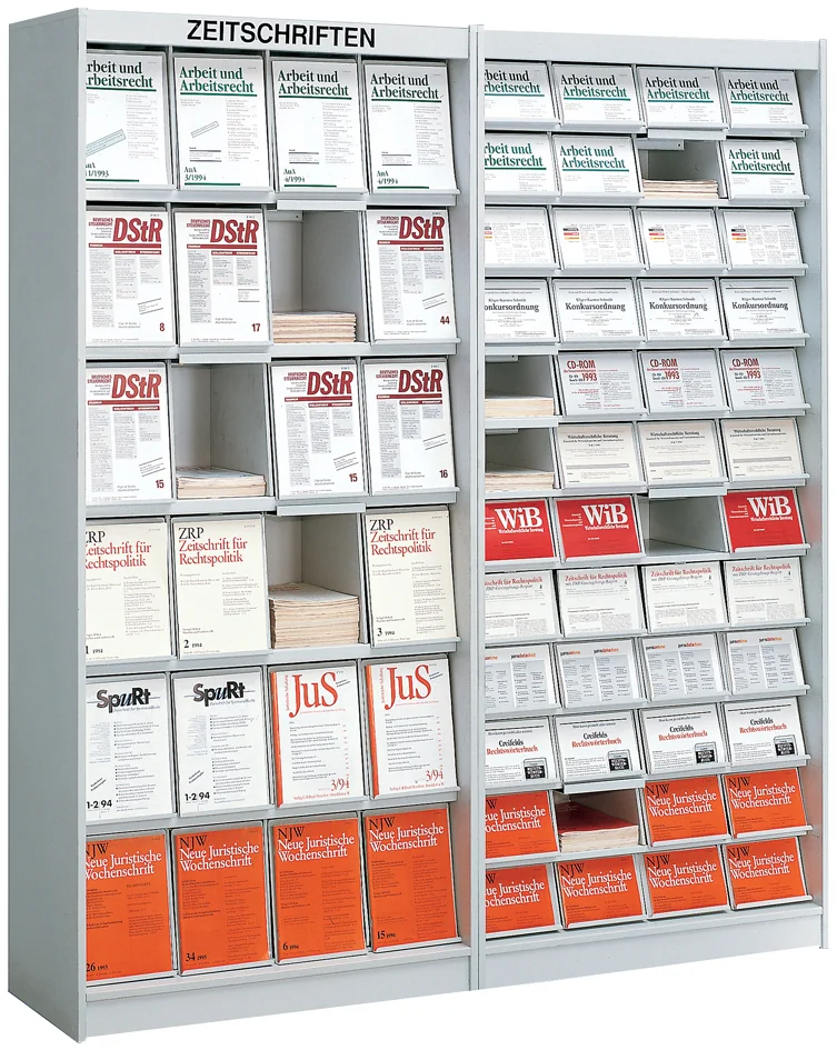 kerkmann Armoire à revues, 24 casiers, gris argent RAL7035 - OEM 49379011