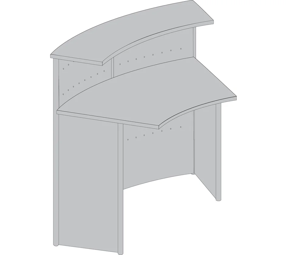 kerkmann Comptoir modulaire Genua, 45 degrés, gris argent/ - OEM 22399114