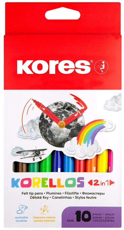 Kores Feutre double pointe Korello 2in1, étui 10 - OEM FS29021