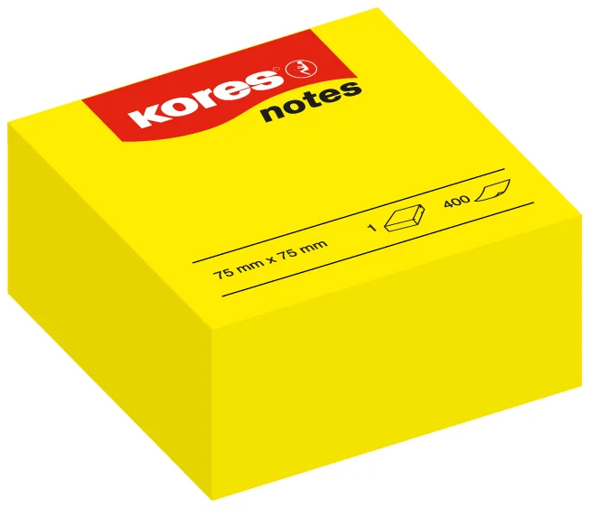 Kores Bloc de notes repositionnables'notes', 75 x 75 mm, uni - OEM N46074