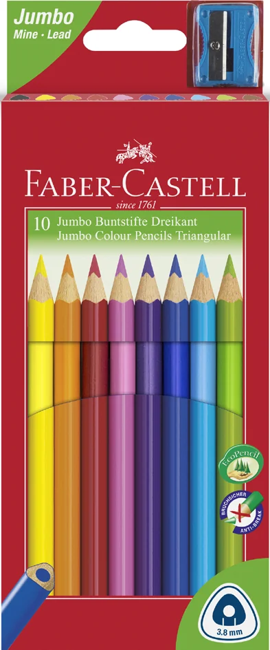 FABER-CASTELL Crayons de couleur Jumbo triangulaire, 30 étui - OEM 116530