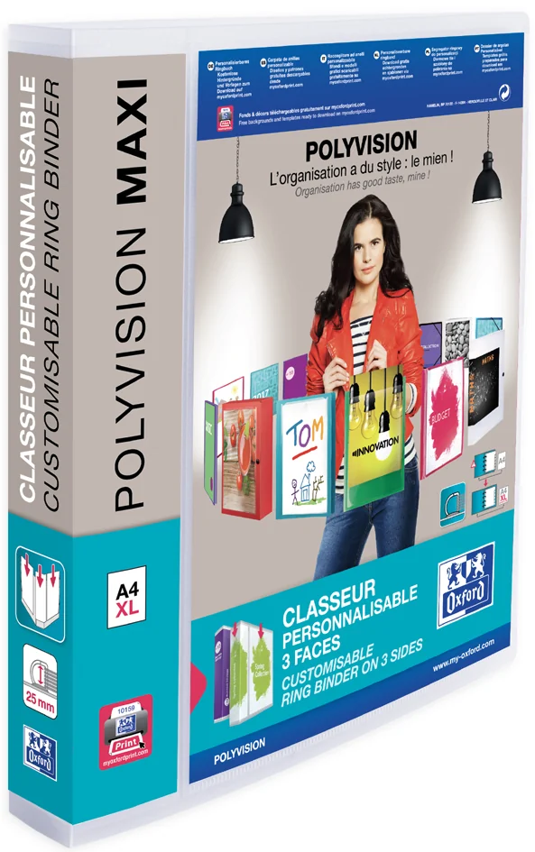 Oxford Classeur personnalisable POLYVISION Maxi, dos: 40 mm - OEM 100201774