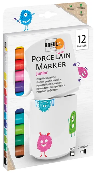 KREUL Marqueur pour porcelaine medium 'Junior', set de 12 - OEM 16350