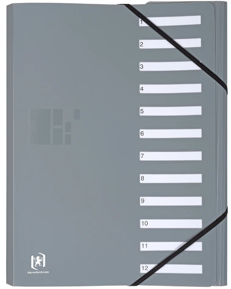 Oxford for Business Trieur, A4, compartiment 1-12, gris - OEM 400033688