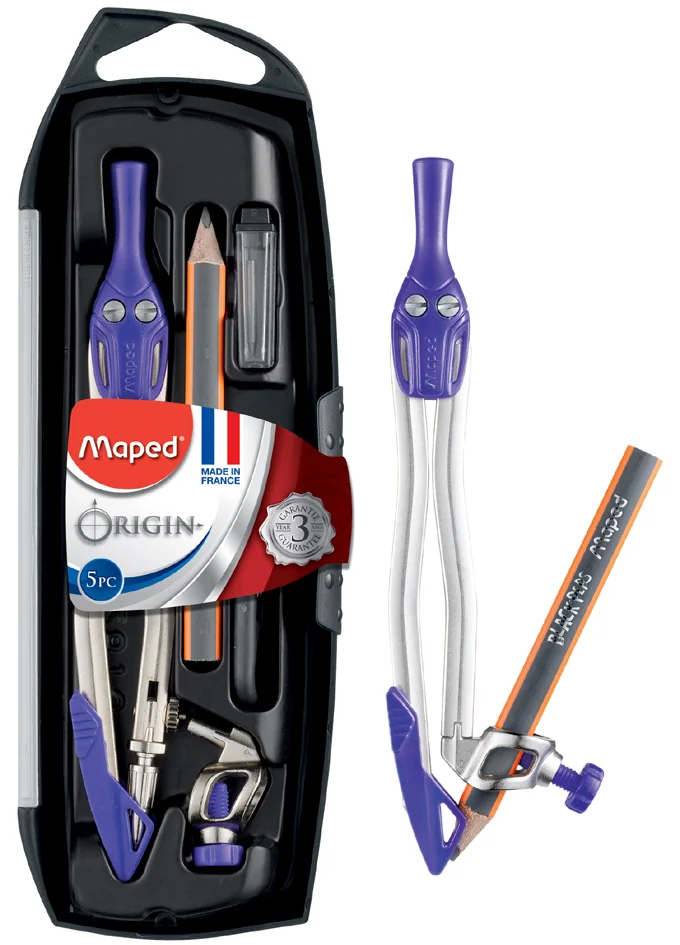 Maped Boîte de compas, 5 pièces, assorti - OEM 305812