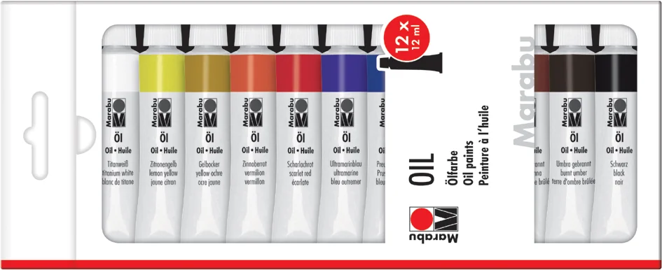 Marabu Peinture à l'huile, set de 12 - OEM 1212000000200