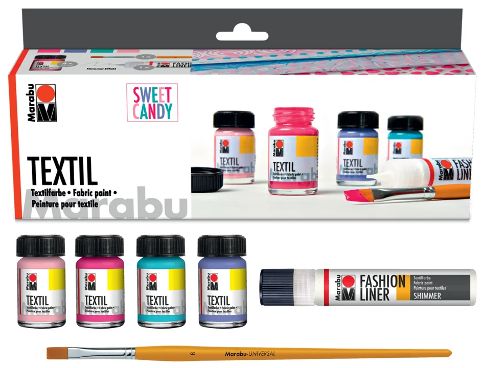 Marabu Peinture pour tissu 'Textil', Kit SWEET CANDY - OEM 1716000000096