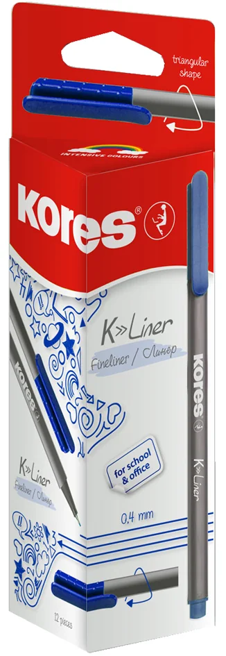 Kores Feutres 'K-Liner', largeur de tracé: 0,4 mm, bleu - OEM FL28101