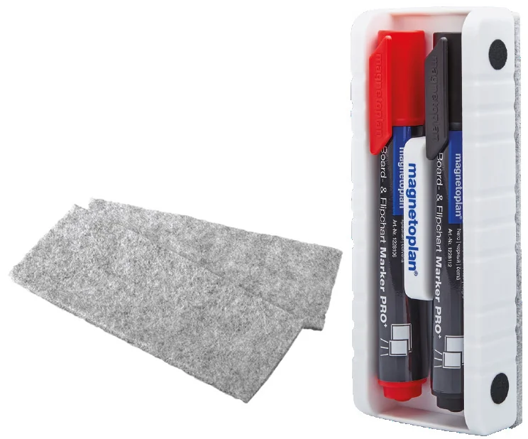 magnetoplan Effaceur de tableau aimanté avec 2 marqueurs - OEM 12290