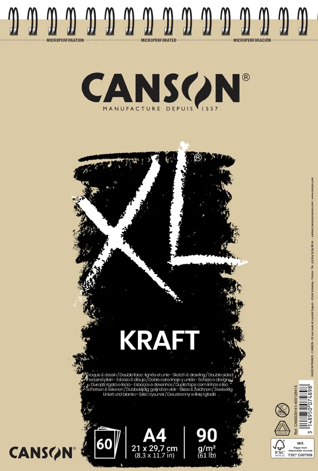 CANSON Bloc à croquis et études XL KRAFT, A3 - OEM C400039142