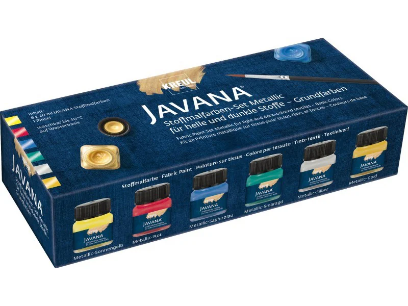 KREUL Peinture pour textiles JAVANA 'métallique',set créatif - OEM 92400