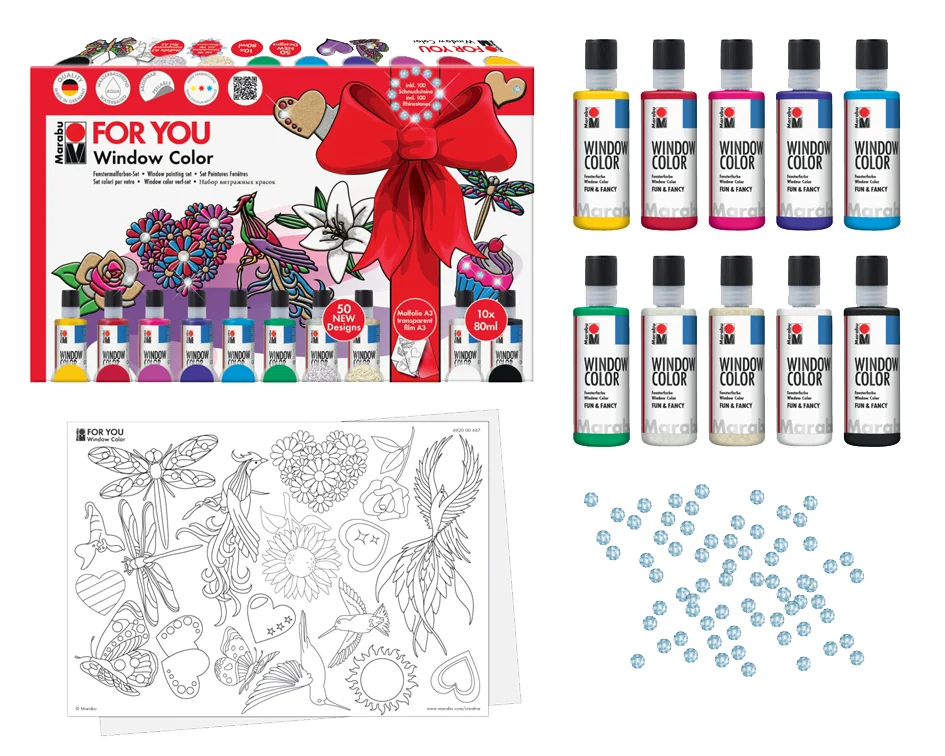 Marabu Window Color 'fun & fancy', Kit FOR YOU - OEM 0406000000116