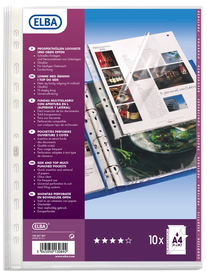 Oxford Pochette perforée, A4, PP, 0,07 mm, transparent - OEM 100207007