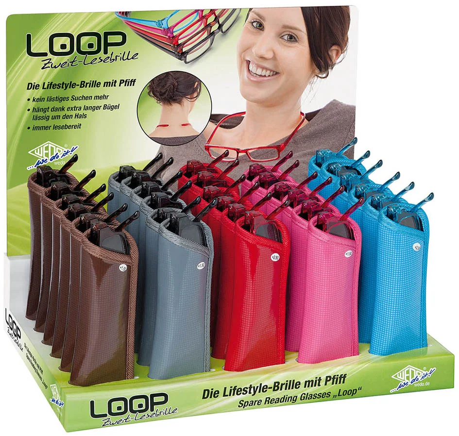 WEDO Lunettes de lecture LOOP, présentoir de 30, assorti - OEM 271 13099