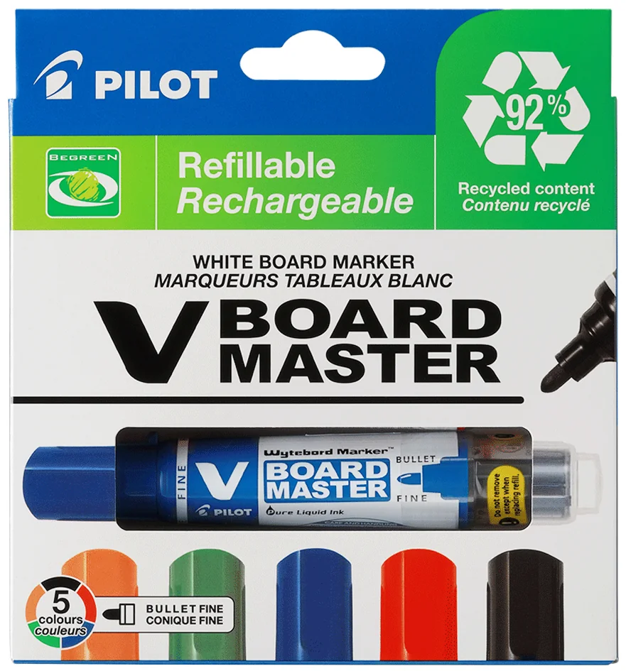 PILOT Marqueur pour tableau blanc V BOARD MASTER, étui de 5 - OEM 414701
