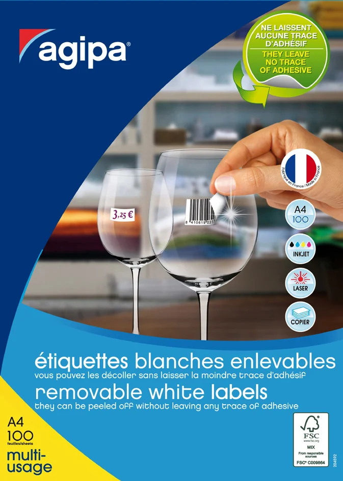 agipa Etiquette universelle, 105 x 37 mm, blanc - OEM 101164