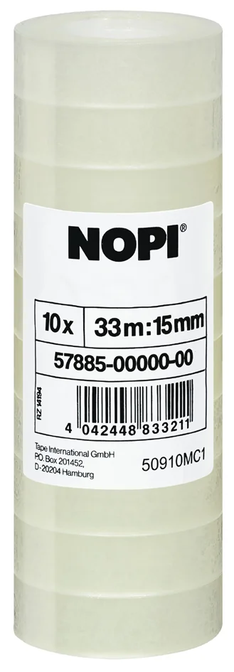 NOPI Ruban adhésif, pack filmé, 12 mm x 10 m, transparent - OEM 57881-00000-00