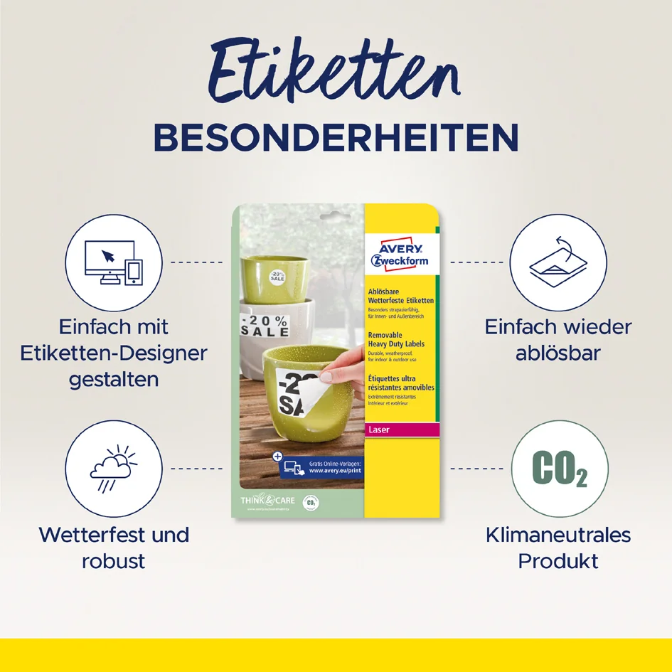 AVERY Zweckform Etiquette imperméable, 210x148 mm,détachable - OEM L4717REV-20 – Image 4