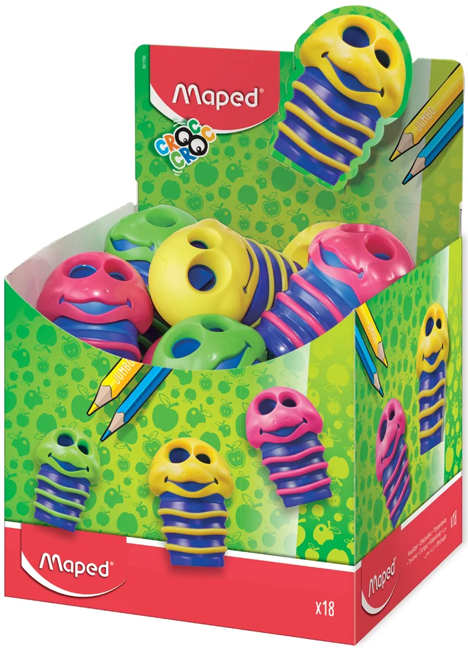 Maped Taille-crayons avec réservoir Croc Croc, présentoir - lot de 18 - OEM 501700