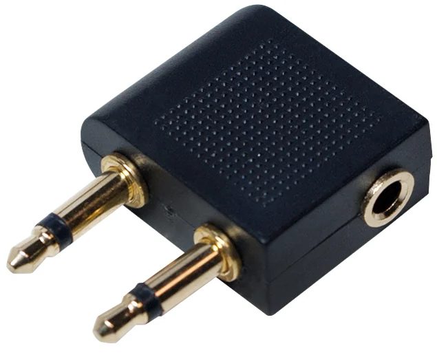 LogiLink Adaptateur audio pour avion, 2 x jack mâle 3,5 mm - OEM CA1089