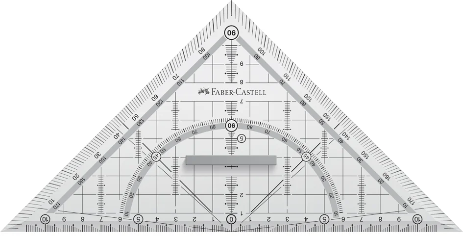 FABER-CASTELL Equerre géométrique GRIP grand, avec poignée - OEM 171010