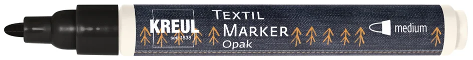 KREUL Feutre textile Opak, pointe ogive fine, blanc - OEM 92781