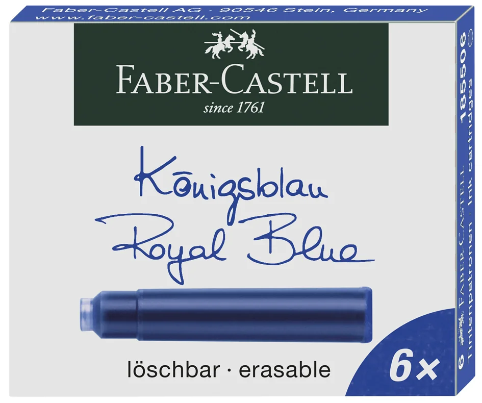 FABER-CASTELL Cartouches d'encre standard, bleu roy - OEM 185506
