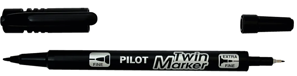 PILOT Marqueur permanent Twin Marker, extra fin, noir - OEM 342080