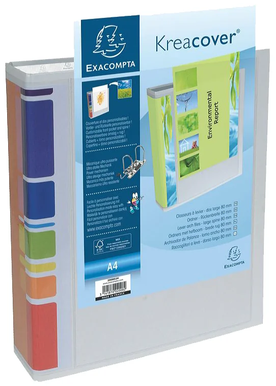 EXACOMPTA Classeur à levier Prem'Touch Kreacover, A4, blanc - OEM 200802H