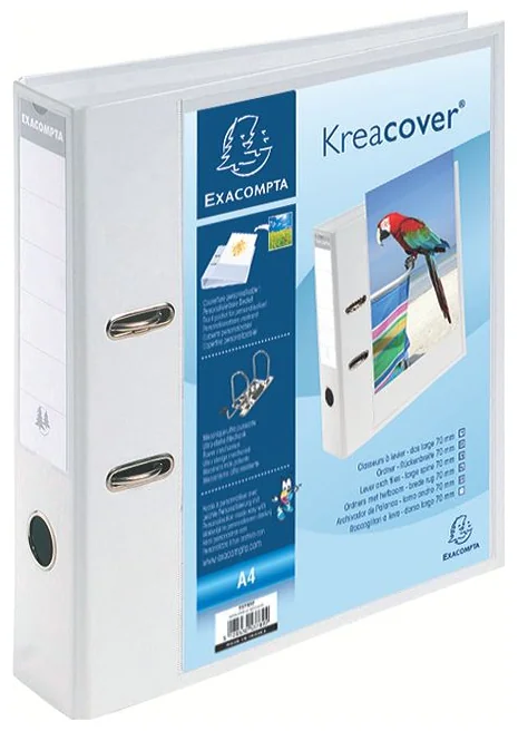 EXACOMPTA Classeur à levier Prem'Touch Kreacover, A4, blanc - OEM 53789E