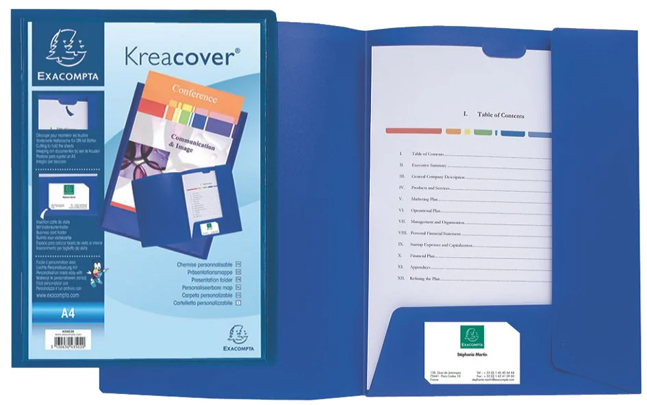 EXACOMPTA Chemise personnalisable Kreacover, PP, A4, assorti - lot de 30 - OEM 43500E