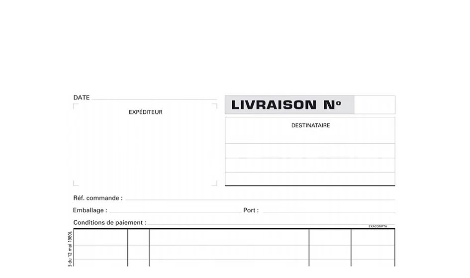 EXACOMPTA Manifold 'Livraisons', 210 x 180 mm, dupli - OEM 13160E