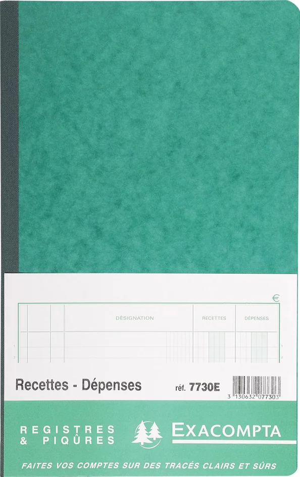 EXACOMPTA Piqûre 'Recettes et dépenses', 210 x 190 mm - OEM 930E