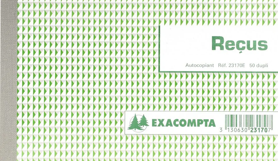 EXACOMPTA Manifold 'Reçus', 105 x 180 mm, dupli - OEM 23170E
