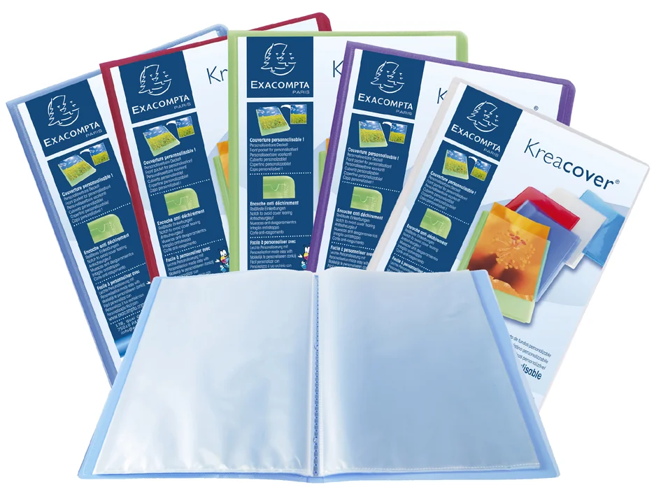EXACOMPTA Protège-documents Kreacover, A4, PP, assorti - lot de 10 - OEM 5749E