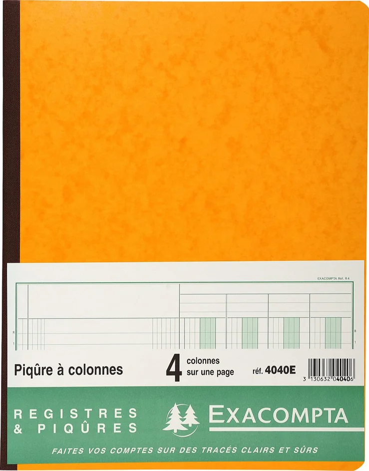 EXACOMPTA Piqûre à colonnes, 4 colonnes, 31 lignes - OEM 7040E
