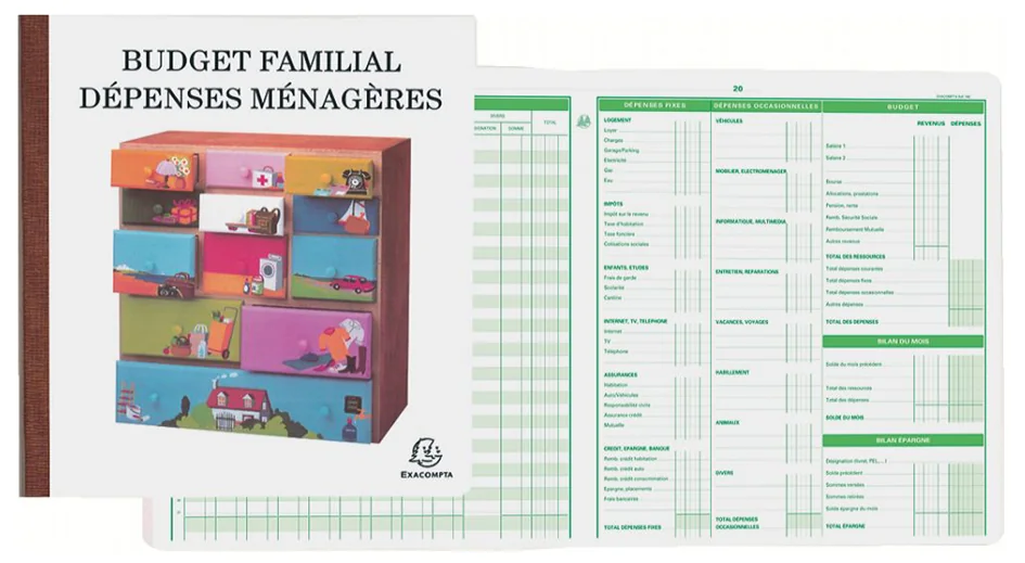 EXACOMPTA Piqûre 'Budget dépenses ménagères', 270 x 250 mm - OEM 78E